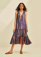 A Model Wearing Multicolor Cotton Mul Violet Sky , curated by Only Ethikal